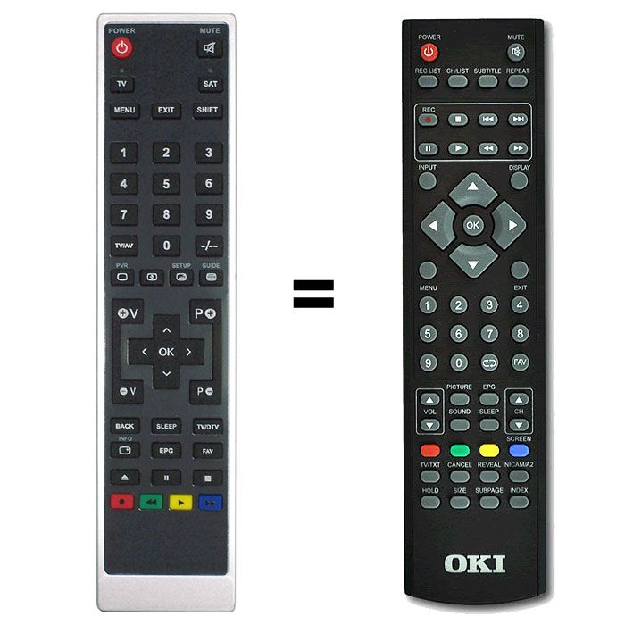Mando a Distancia Original TV OKI // Modelo TV : L22VD-FHTUV