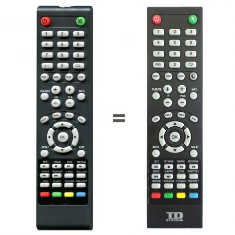 MANDO A DISTANCIA REEMPLAZABLE para TV LED TD SYSTEMS // Modelo TV